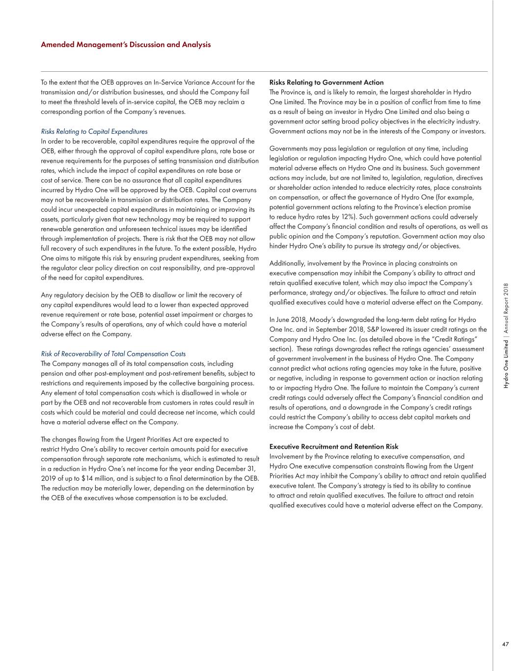 Form 6 K Hydro One Ltd For Dec 31