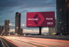 A CIBC billboard advertisement featuring the bank???s new logo and brand look. (CNW Group|CIBC)
