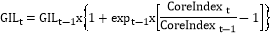 Formula:GILt=GILt-1x1+expt-1xCoreIndextCoreIndext-1-1