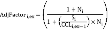 Formula:AdjFactori,ex=1+Ni1+SiCCLi,ex-1??Ni