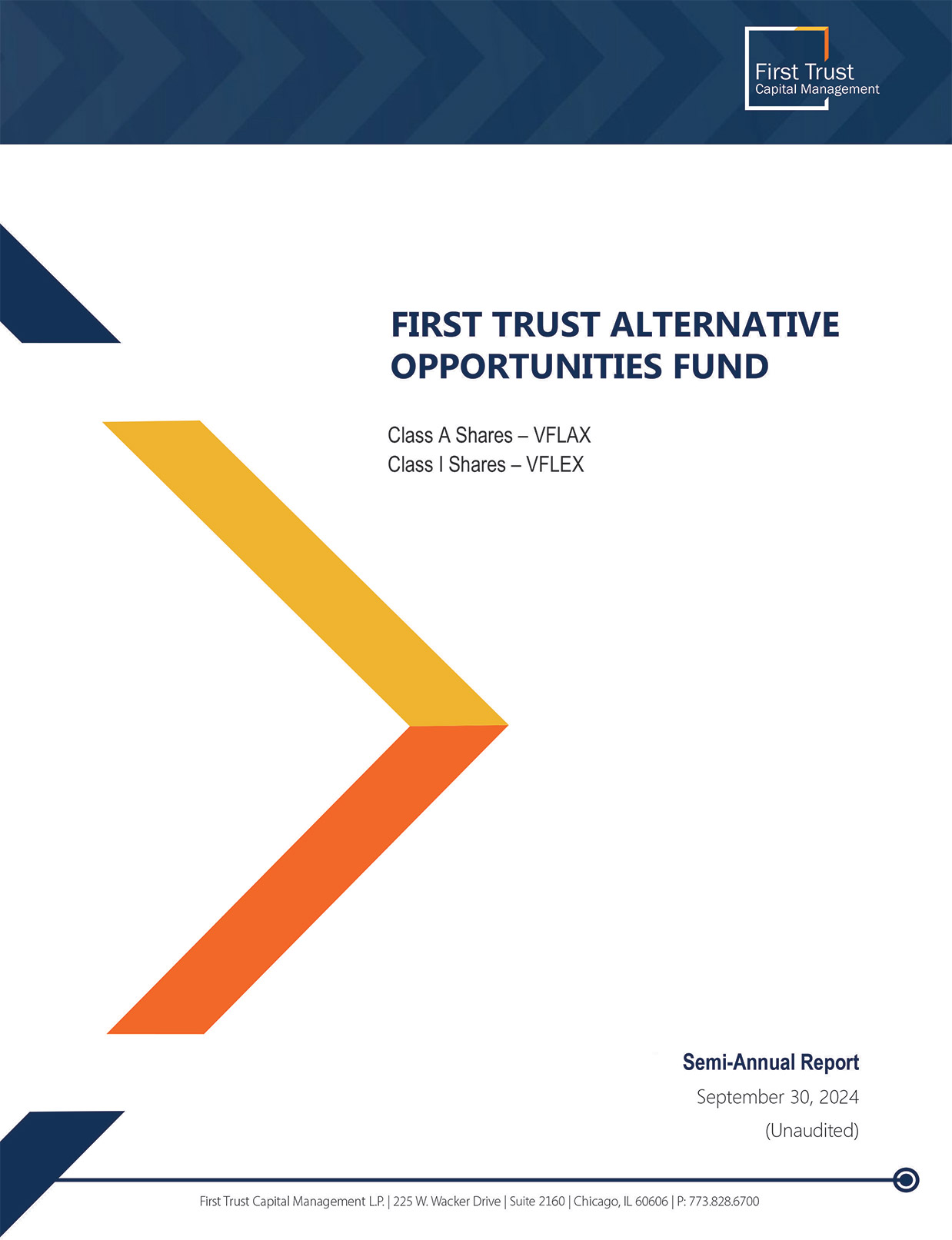 Form N-CSRS FIRST TRUST ALTERNATIVE For: Sep 30