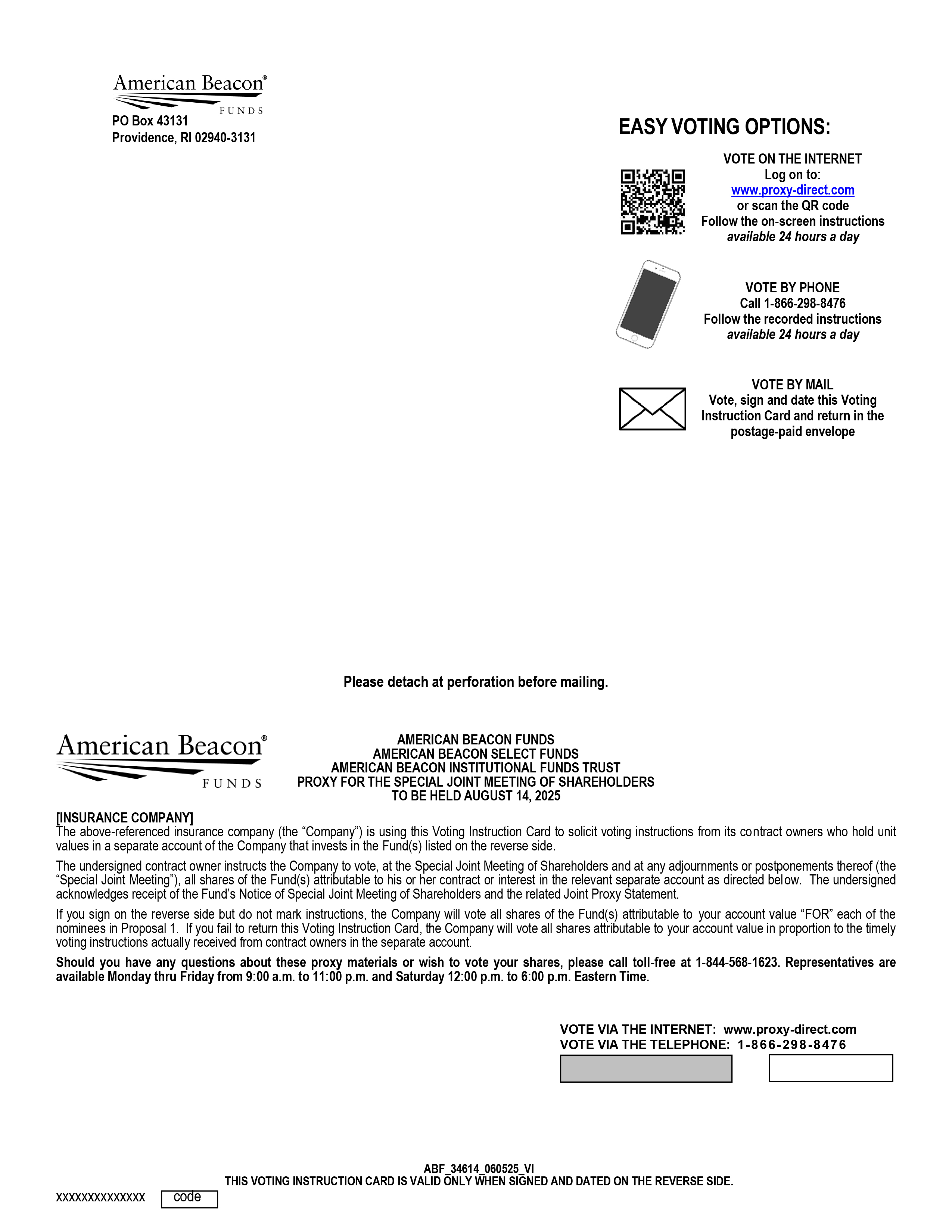 Form DEF 14A AMERICAN BEACON SELECT For: Aug 14 Filed by: American Beacon  Institutional Funds Trust