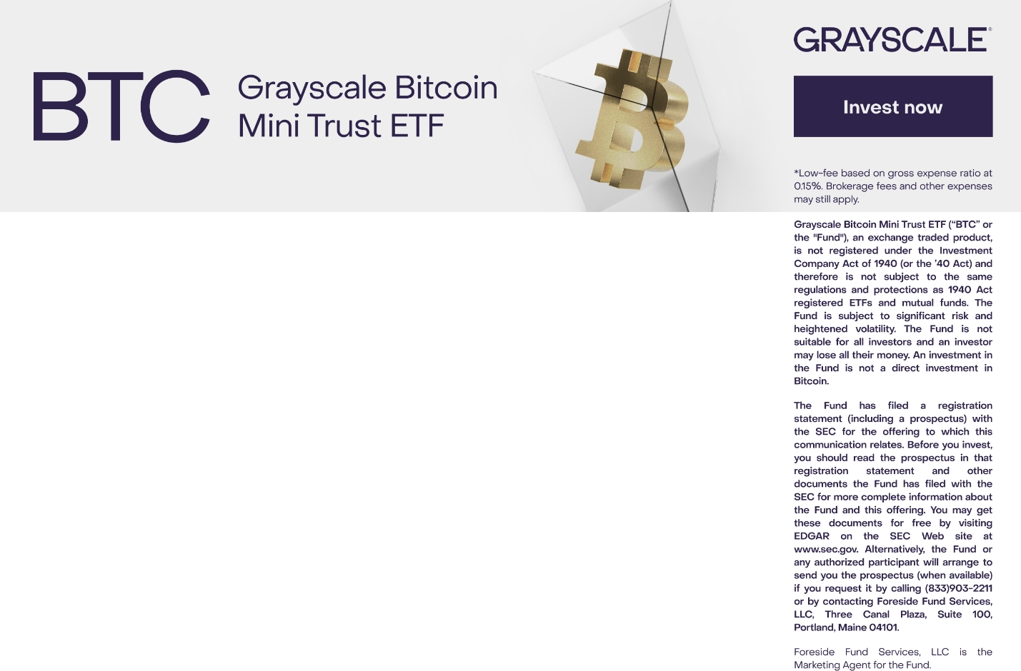 Form FWP Grayscale Bitcoin Mini Filed by: Grayscale Bitcoin Mini Trust ETF
