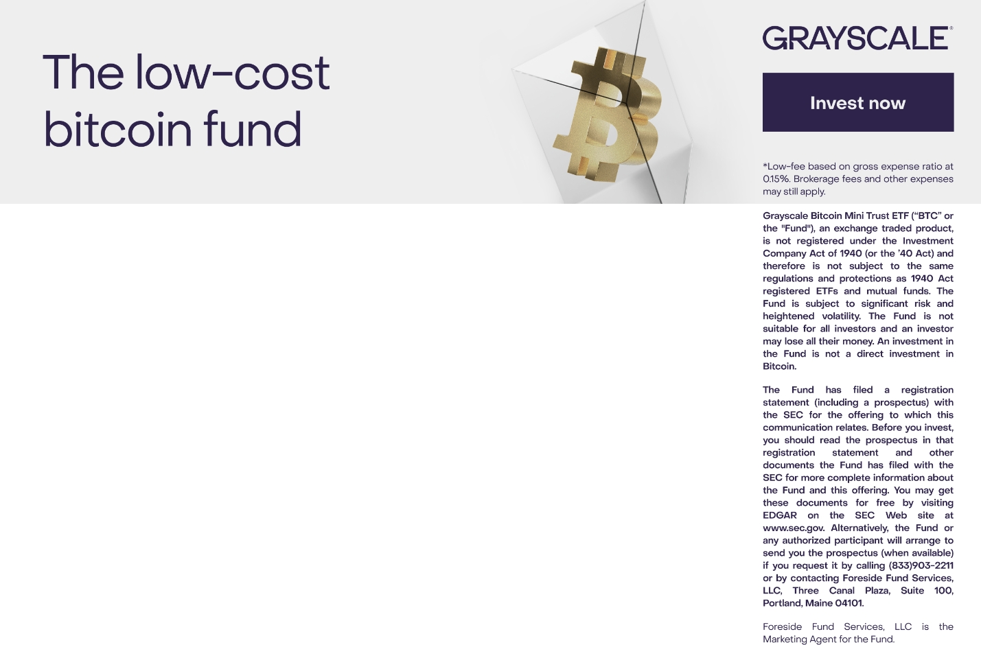 Form FWP Grayscale Bitcoin Mini Filed by: Grayscale Bitcoin Mini Trust ETF