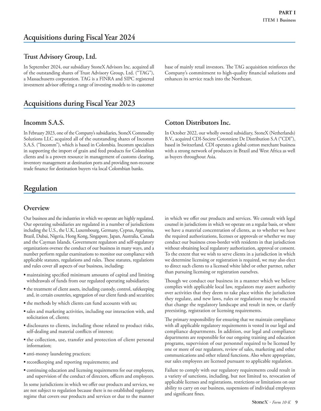 Form ARS StoneX Group Inc. For: Sep 30