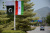 Iranian and Pakistani national flags are displayed along a street ahead of the arrival of Iran's President Masoud Pezeshkian in Islamabad, Pakistan, June 23, 2026. REUTERS/Waseem Khan
