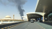 Large plume of black smoke rises from the fuel storage area at King Khalid International Airport, in Riyadh, Saudi Arabia, September 19, 2026. Picture taken with a mobile phone. REUTERS/Stringer