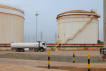 An oil tanker truck parks near a fuel storage tank at the Tema Fuel Company facility in Tema, Ghana, April 1, 2026. REUTERS/Francis Kokoroko